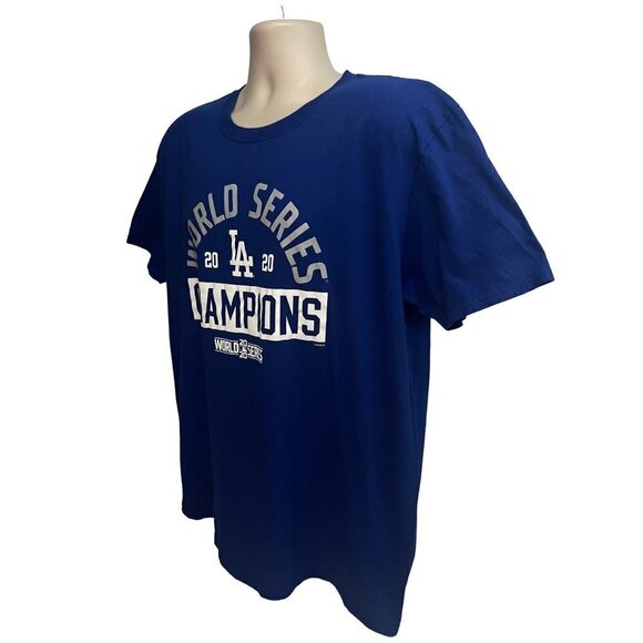 Los Angeles LA Dodgers 2020 MLB World Series Champion Blue Graphic T-Shirt XL - Picture 3 of 5